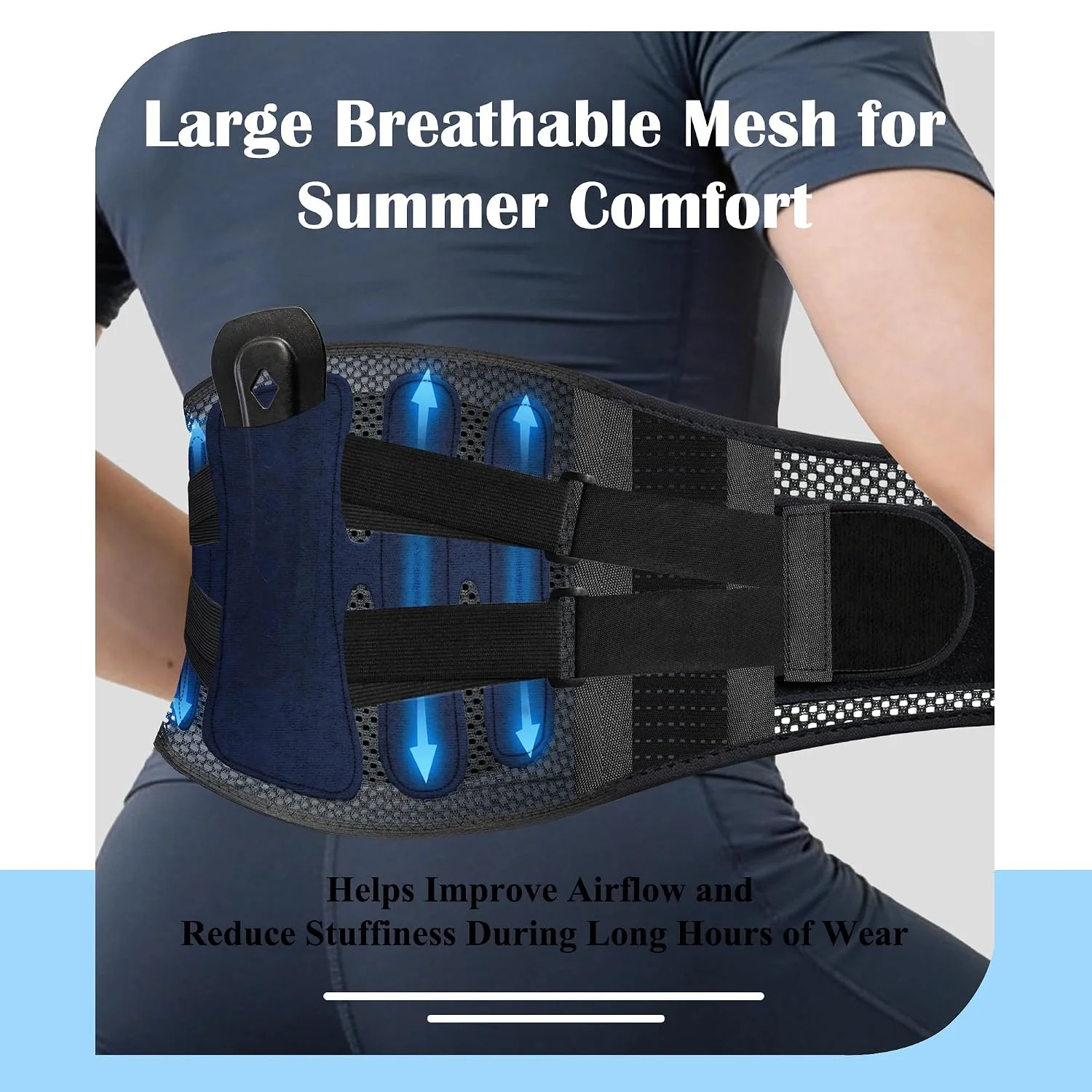 Back Brace for Men and Women Lower Back Support Belt for Work | Breathable mesh