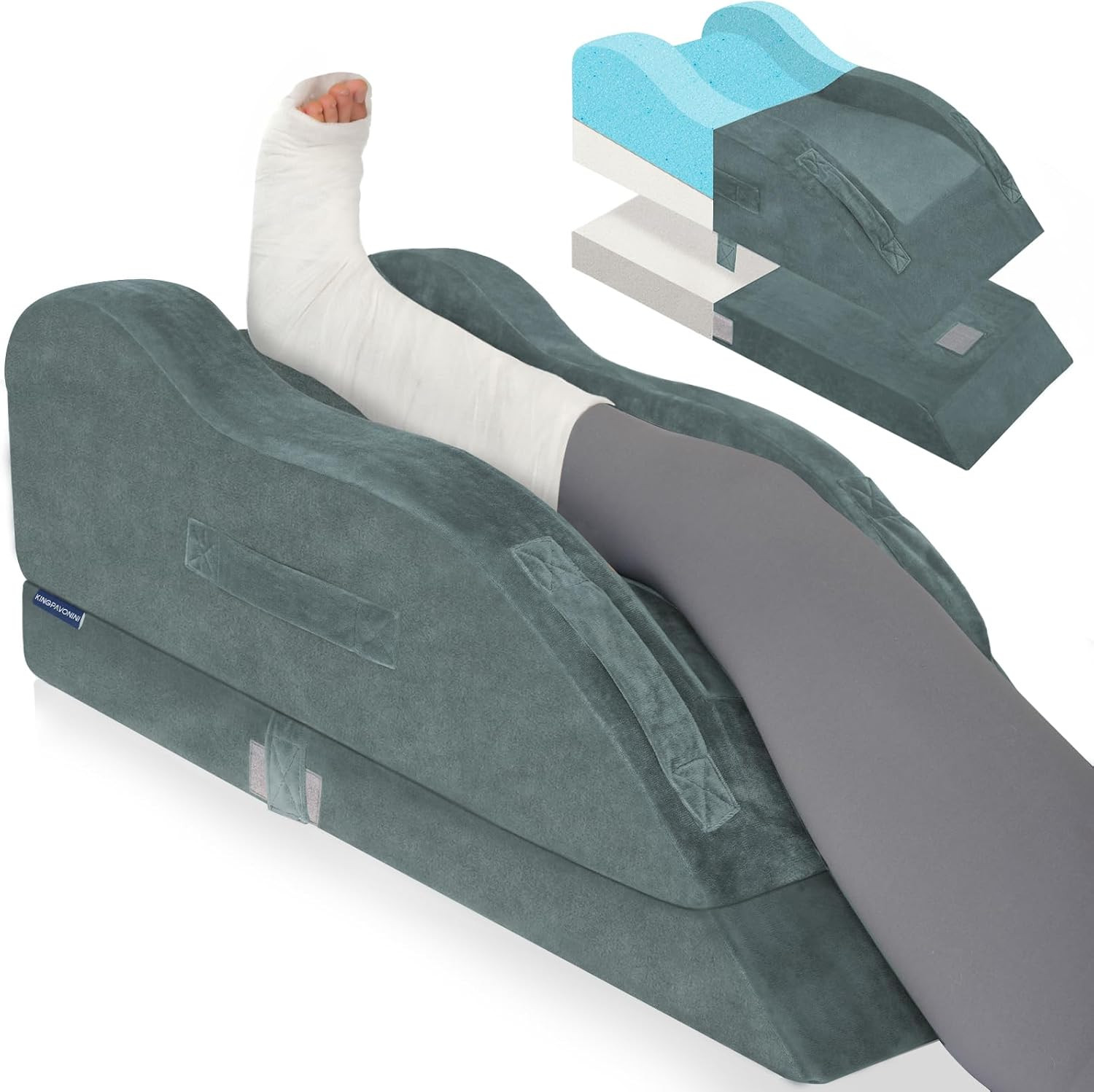 Kingpavonini Adjustable Leg Elevation Pillows for after Surgery, Ergonomic Curve