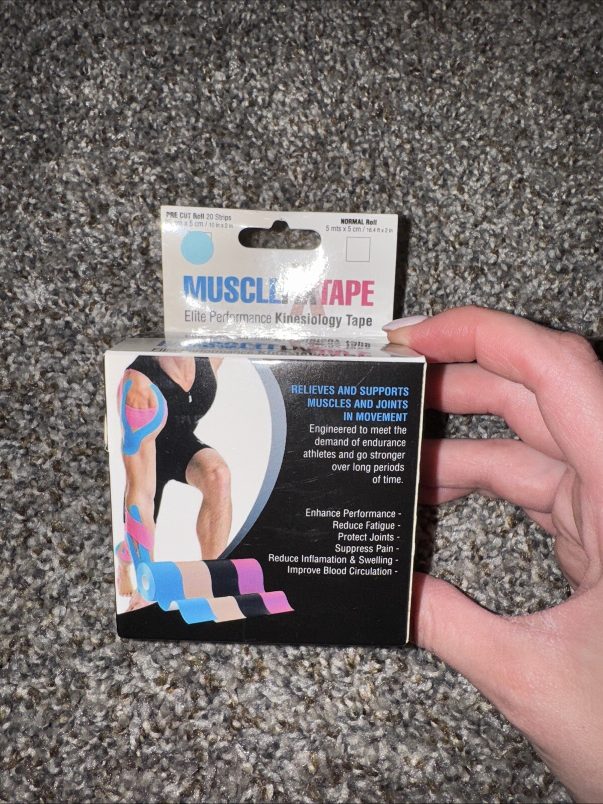 Sports Kinesiology Recovery Precut Tape Roll Athletic Muscle Therapy Pain Relief
