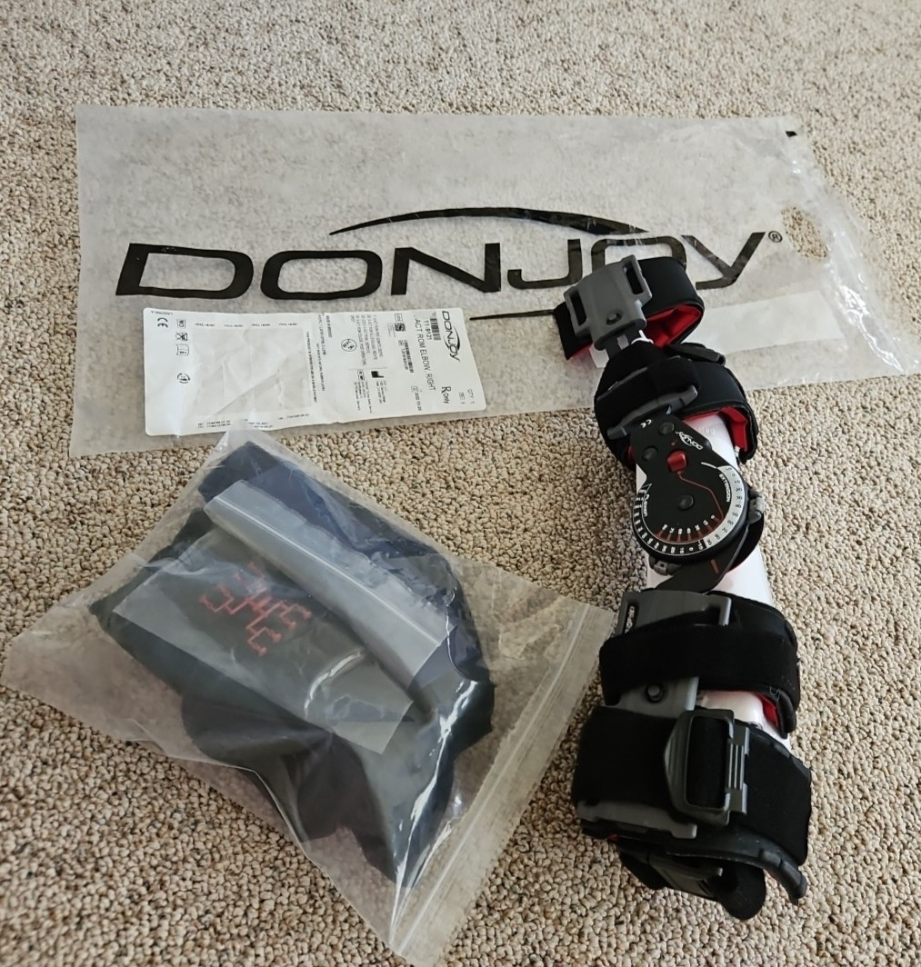 Hinged Lockable Elbow Brace -DonJoy X-Act ROM ~Suits Ligament Injury, Post-Op