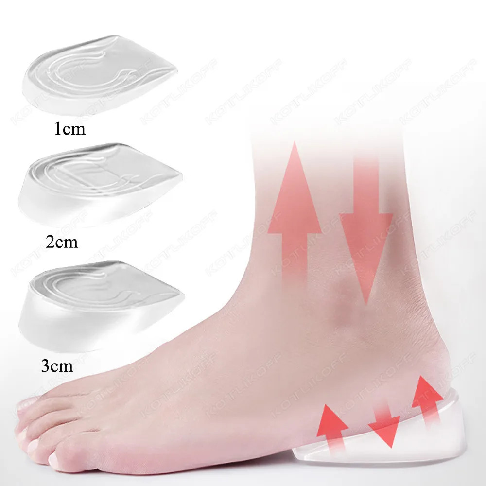 Silicone Gel Height Increase Insole Heel Lifting Inserts Shoe Foot Care Protecto