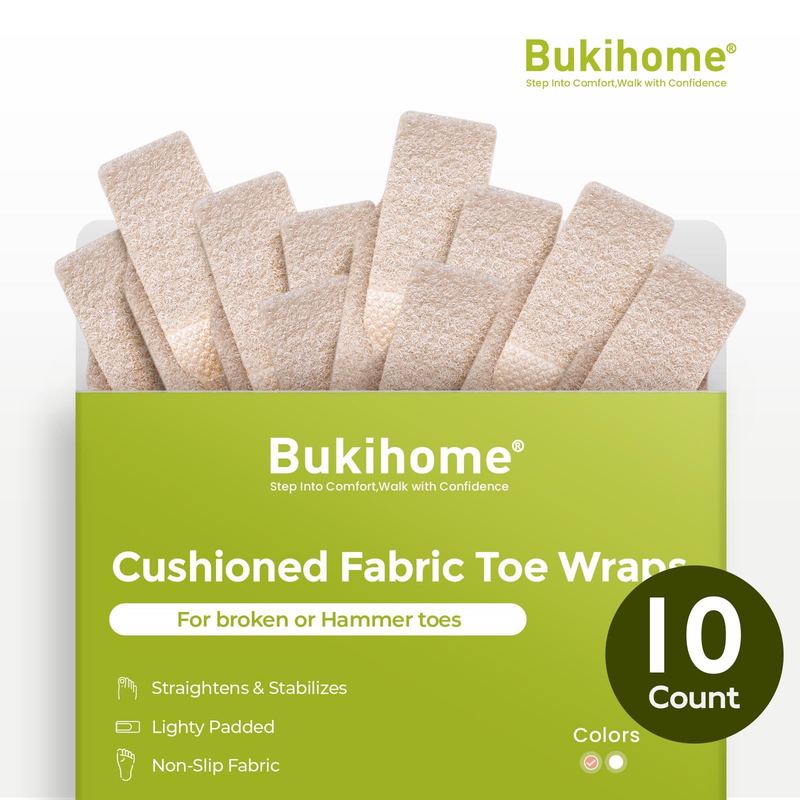 Hammertoe Corrector – 10 Pack Toe Straighteners – Broken Toe Wraps – Realign …