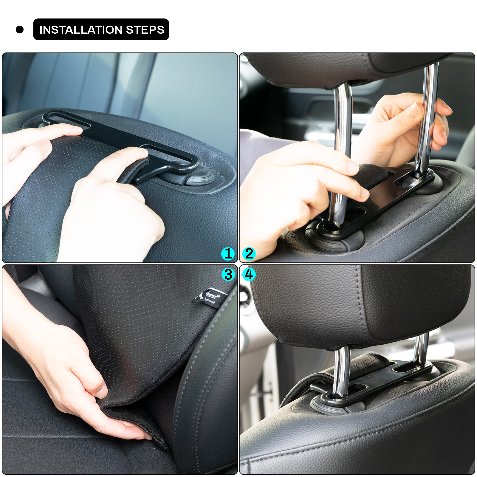 PU Leather Lumbar Back Support Pad Pillow Back Cushion Car Seat Chair Adjustable
