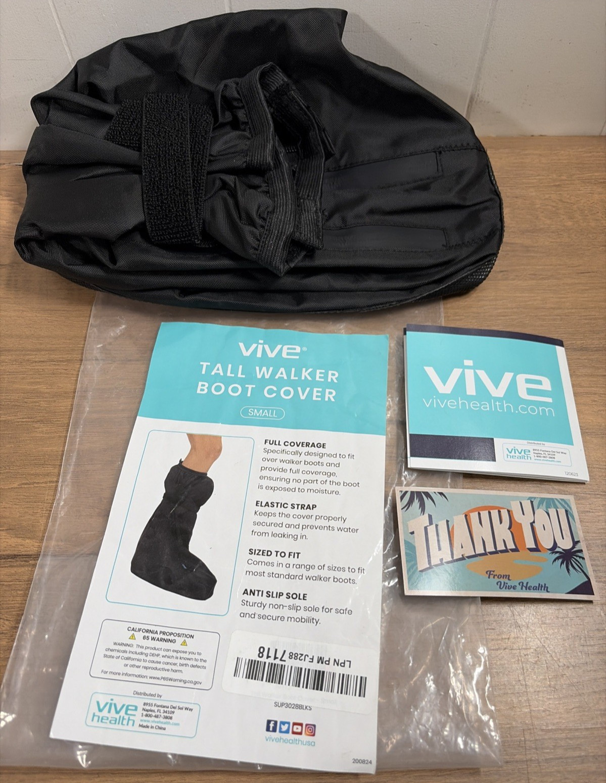 Vive Tall Walking Boot Cover Small Waterproof – for Medical Orthopedic Brace