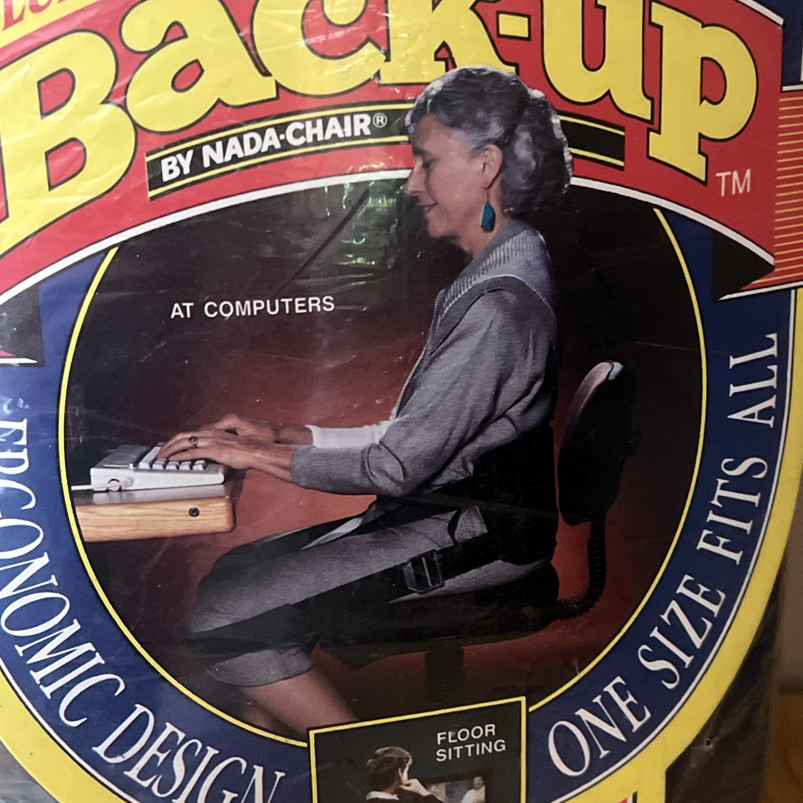 VTG Deluxe Back-Up By Nada Chair Lumbar Back Support Portable Back Sling- NEW