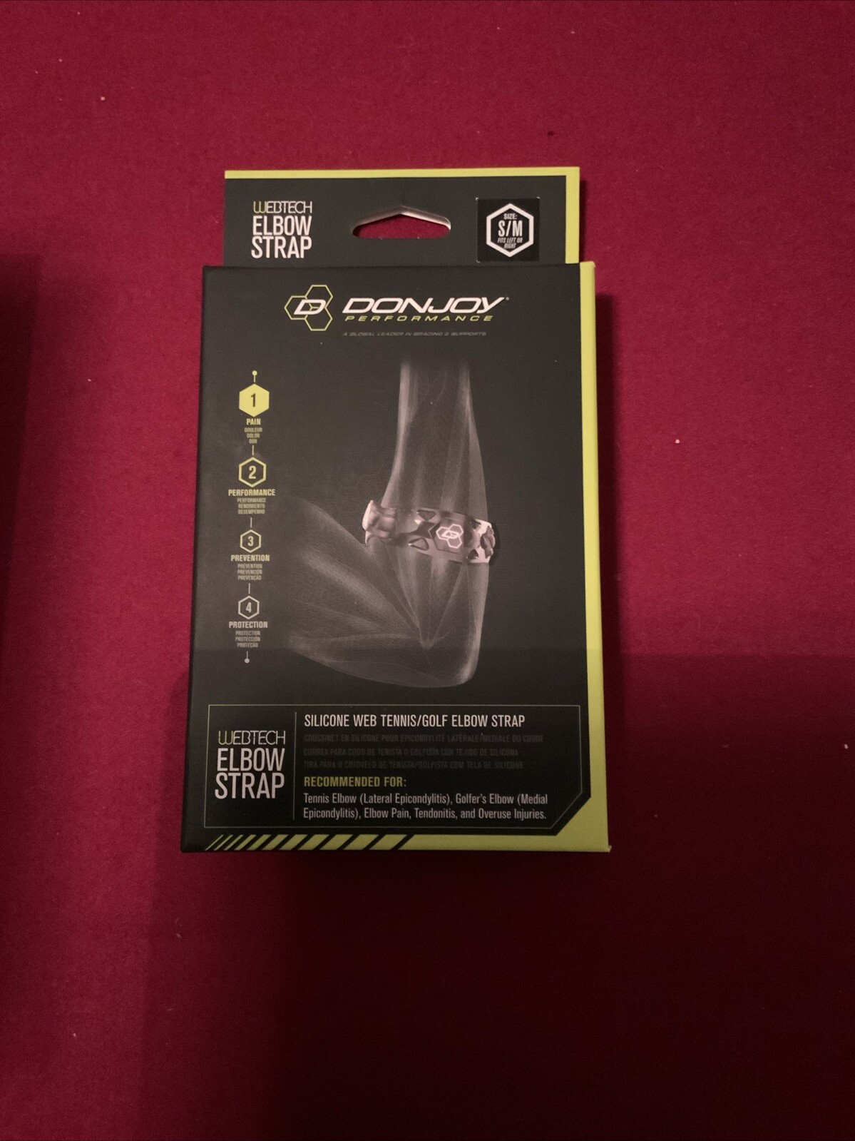 DonJoy Unisex Performance Silicone Tennis/Golf Elbow Strap S/M *New in Box*