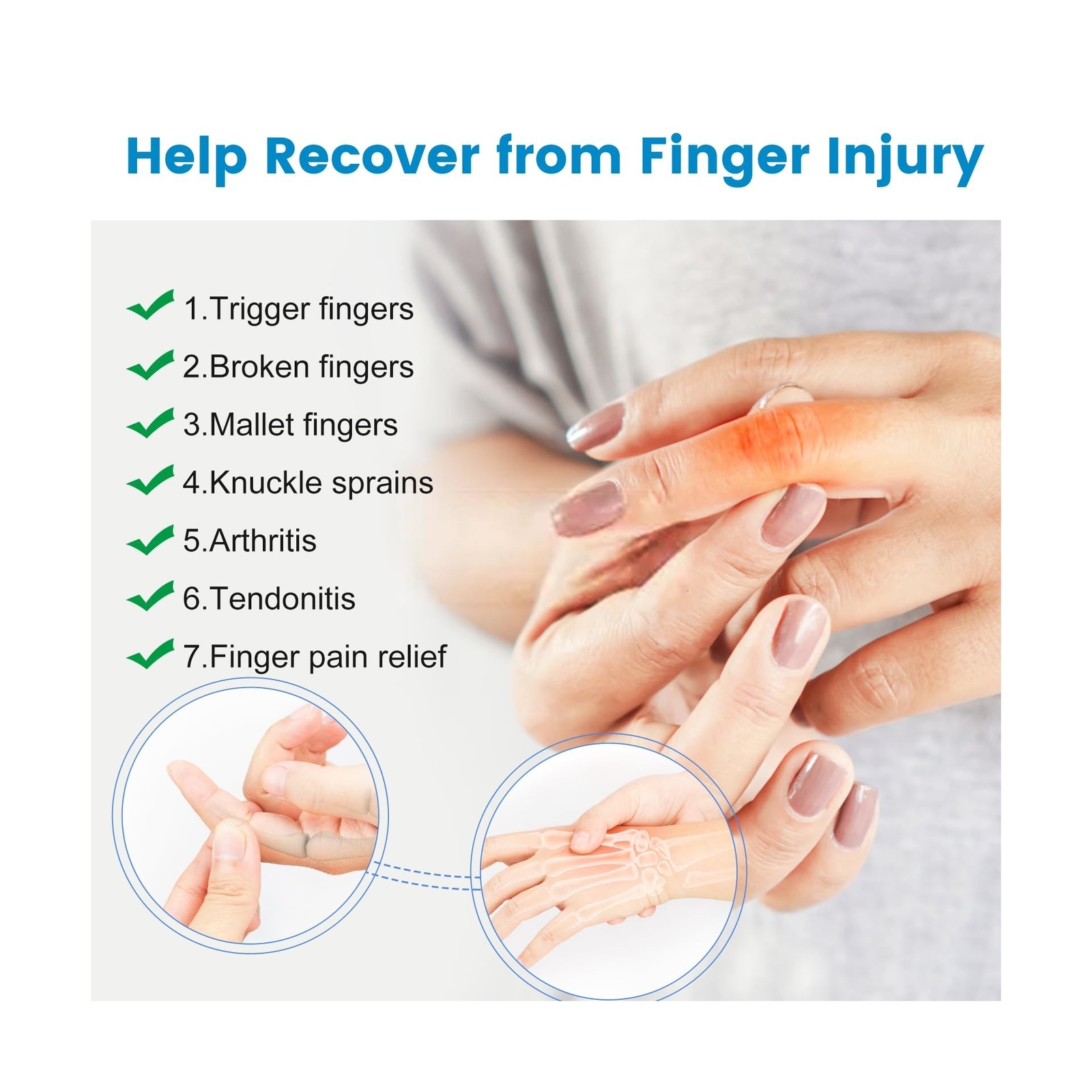 5Pcs Thumb Finger Splints, Finger Brace for Trigger Finger – Broken Finger – …
