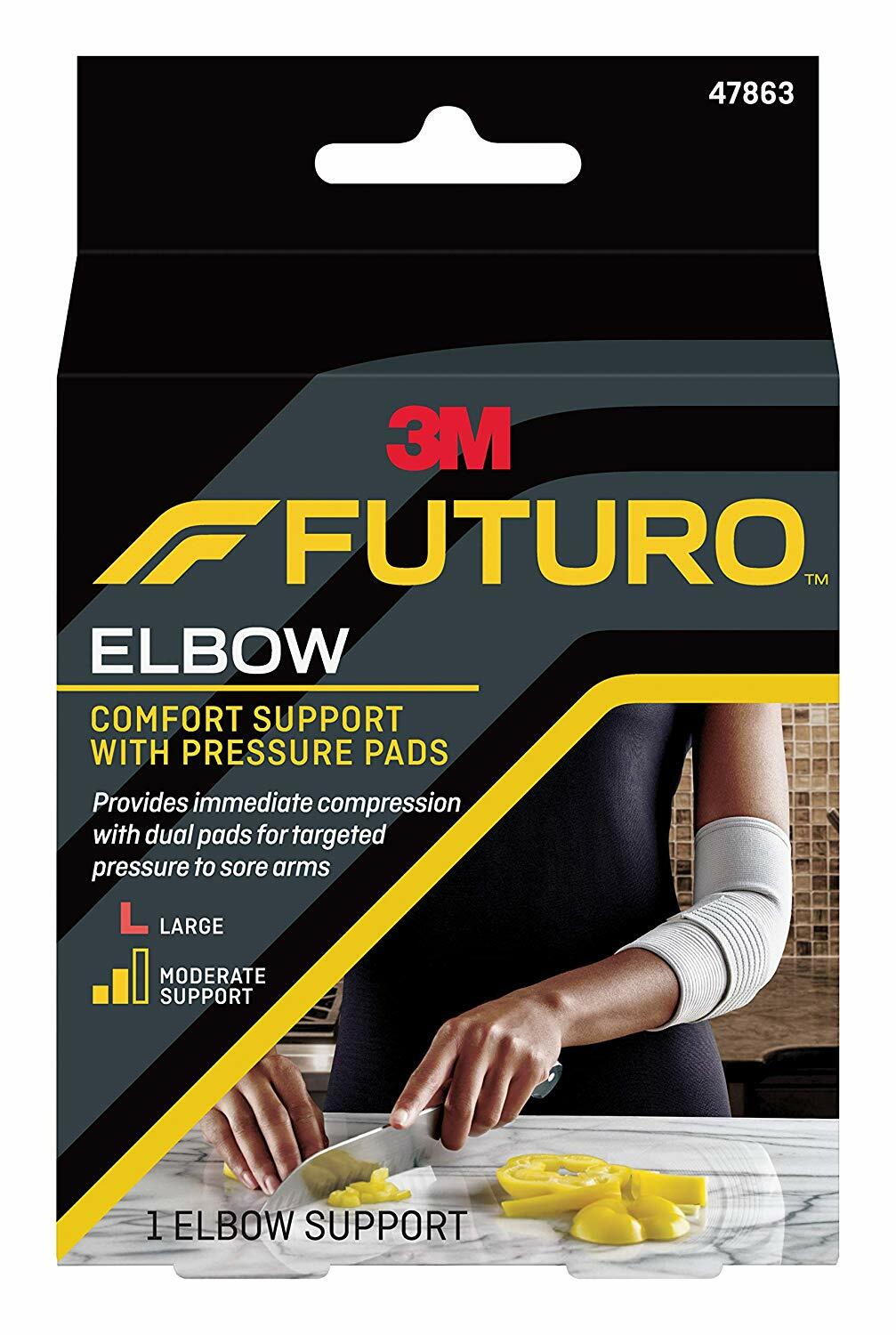 3M Futuro Padded Elbow Support with Pressure Pads Large Tennis Golf Post Cast