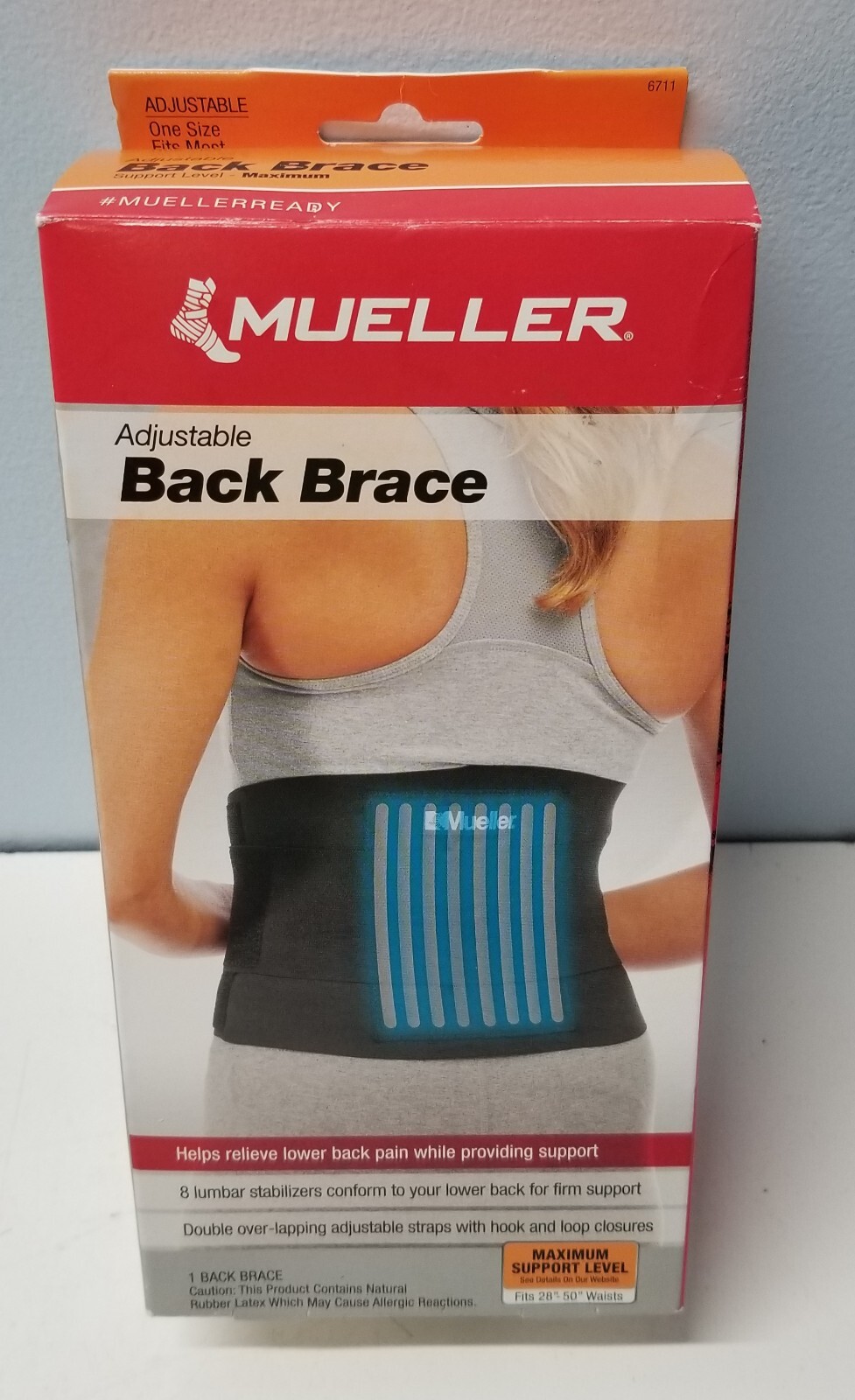 Mueller Sport Medicine Adjustable Back Brace One Size Fits Most