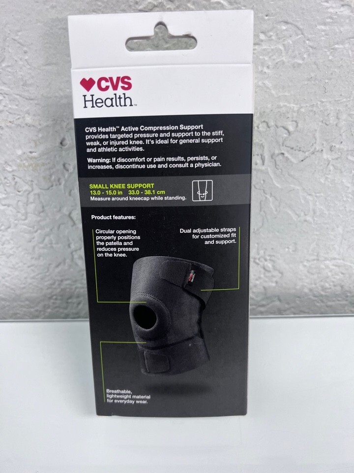 CVS Health Active Compression Knee Support Breathable Material Size SM