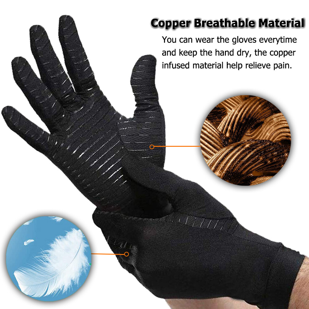 Unisex Copper Arthritis Compression Gloves Sport for Carpal Tunnel Joint Pain