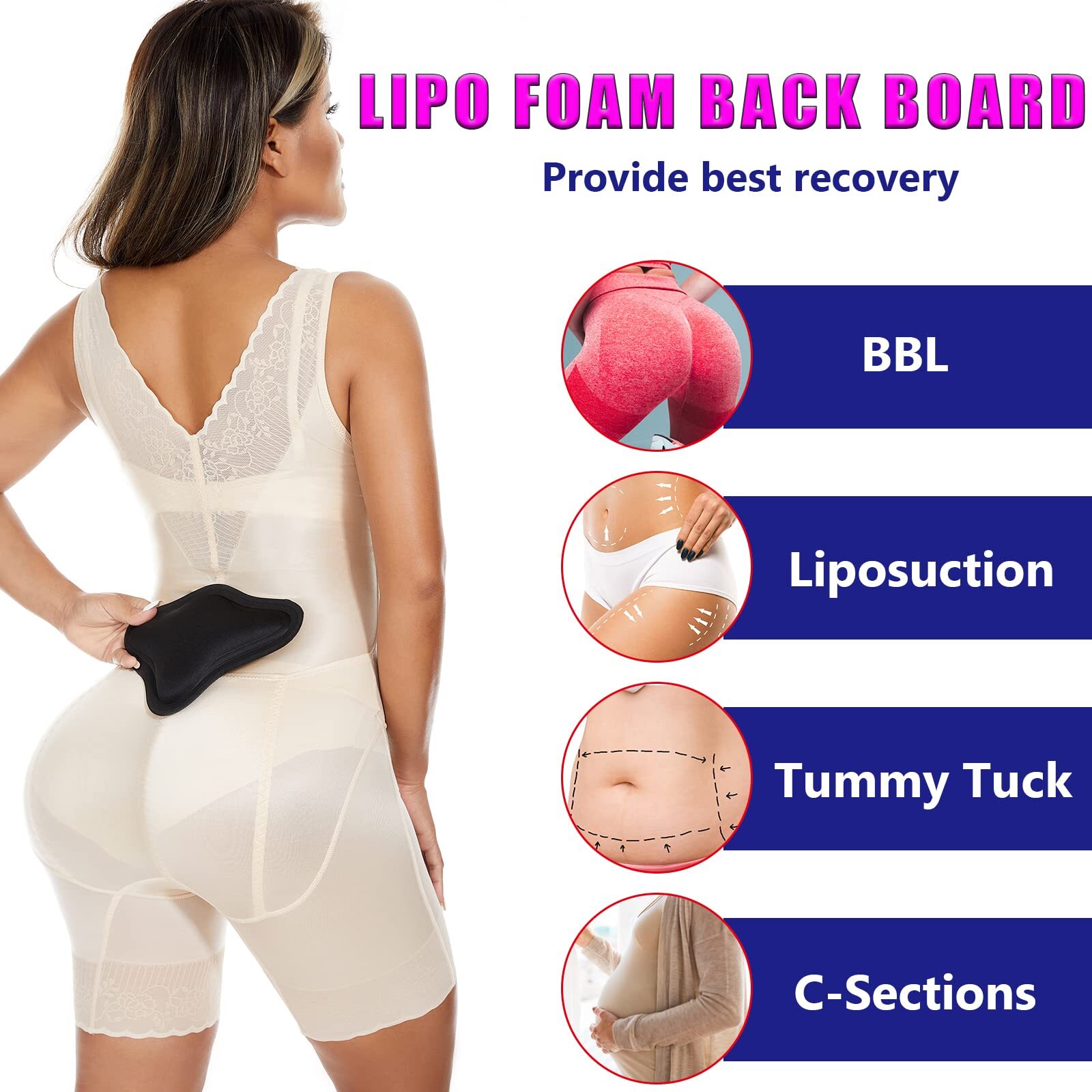 Lipo Foam Back Board BBL Lumbar Molder, Lipo Board Post Surgery Back Compression