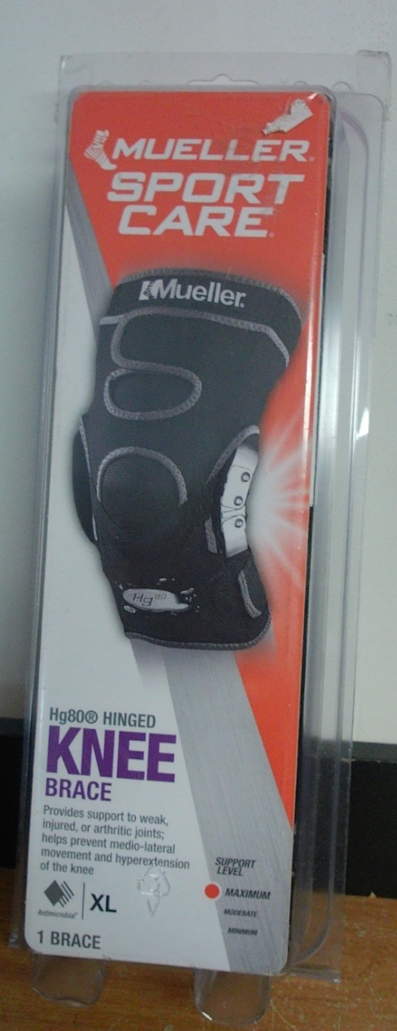 NEW Mueller 54014 Hg80 Hinged Knee Brace XLarge BLACK MAX SUPPORT LEVEL