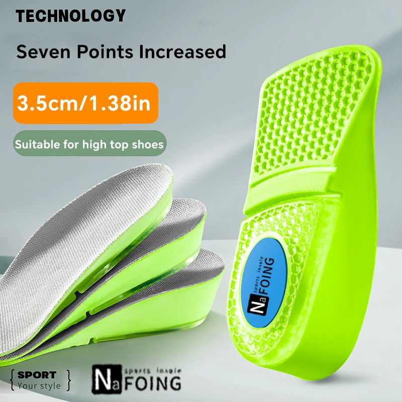 Memory Foam Height Increase Insoles for Men Women Shoes Flat Feet Arch Support O