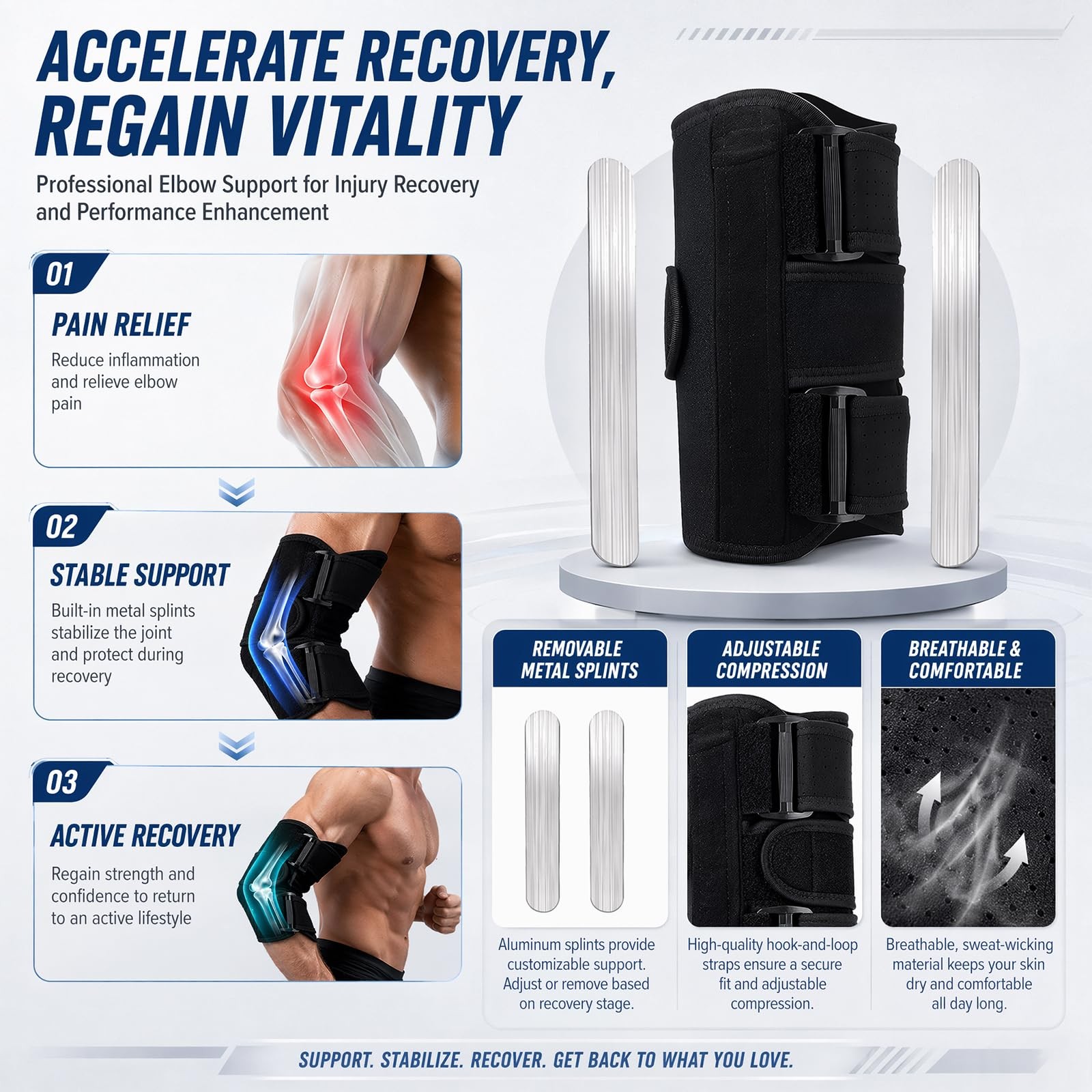 ZLverdeza 2026 Upgraded Elbow Brace for Cubital Tunnel with Tri-Support & 6 I…