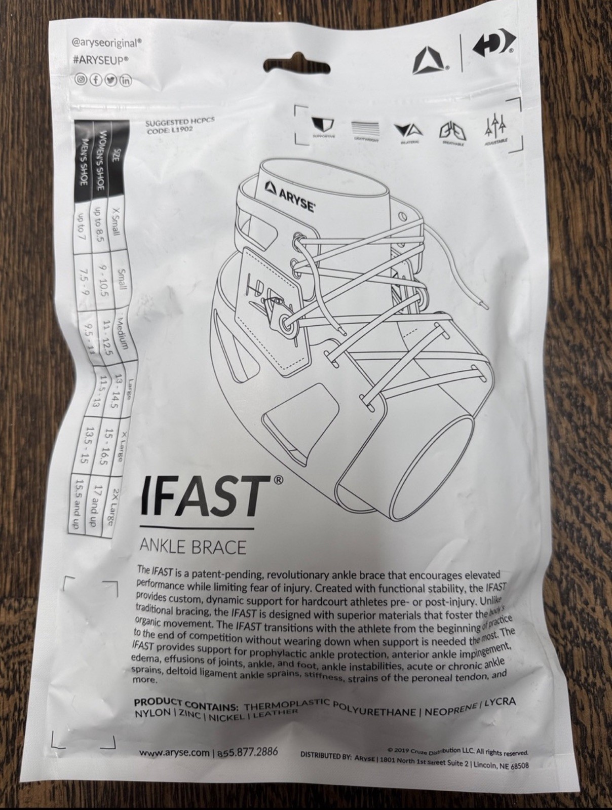 Aryse IFAST Ankle Brace | Size Medium | New in Package | Athletic Support