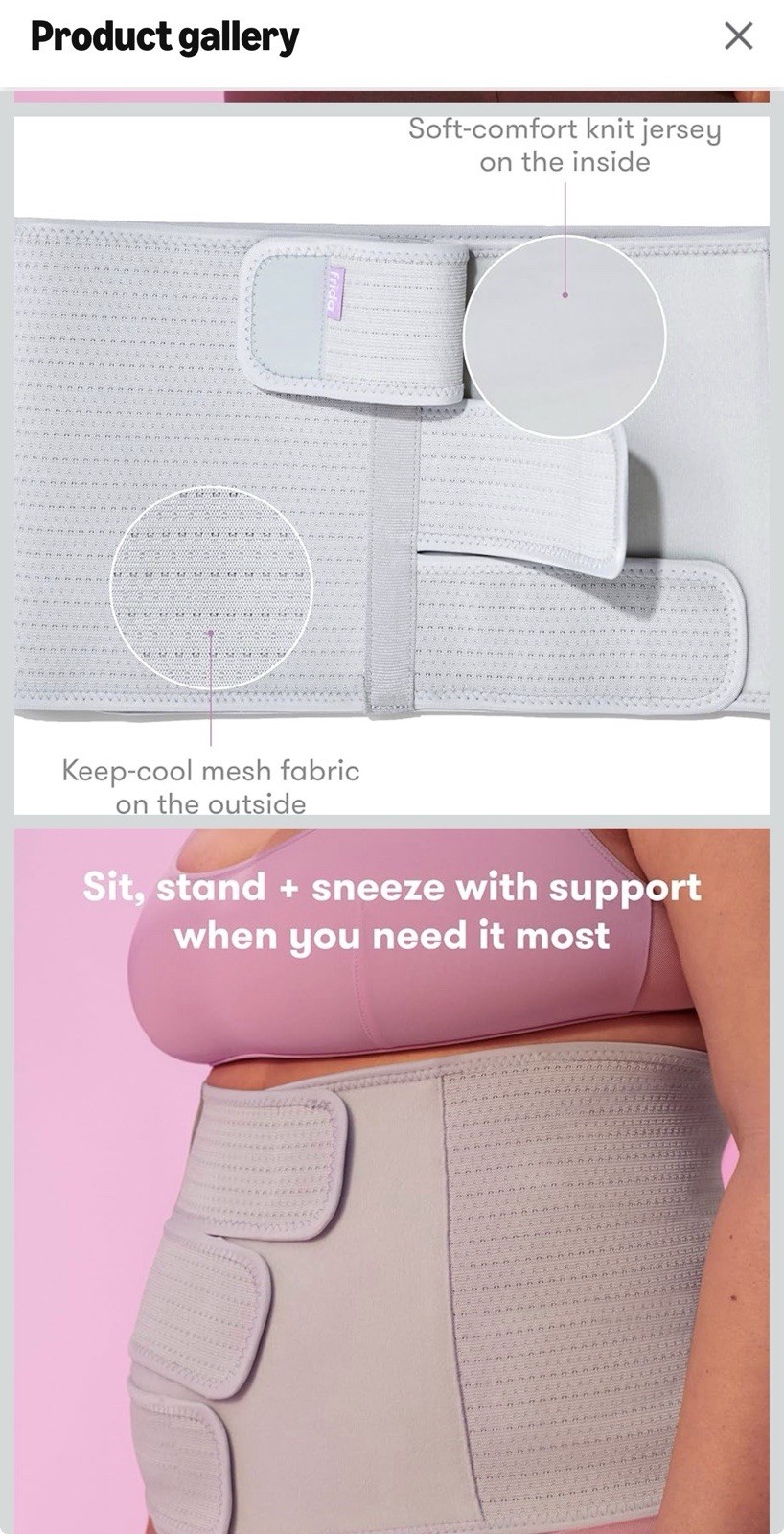 Frida Mom Postpartum Abdominal Support Binder Adjustable Gray One Size
