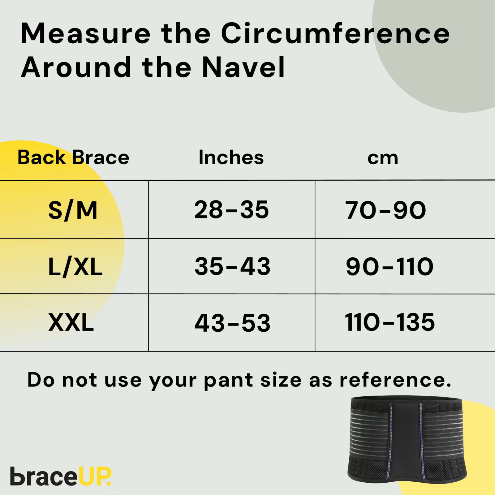 BraceUP Adjustable Stabilizing Lumbar Lower Back Brace Support Belt – Black
