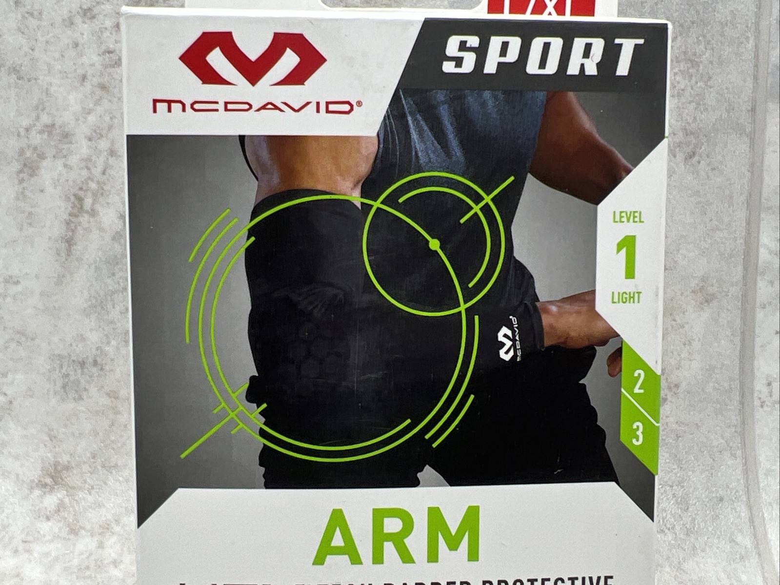 McDavid Adult Tech Padded Protective Compression Arm Sleeve – Black- Size L/XL