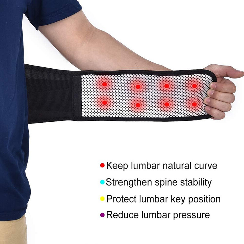 Self Heating Magnetic Back Support Lower Lumbar Brace Waist Belt Pain Relief
