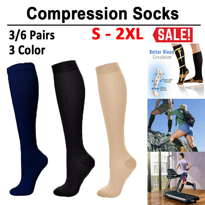 Medias De Compresion Para Varices Anti Fatiga Pos Operatorias 3 Colores 3 Tallas