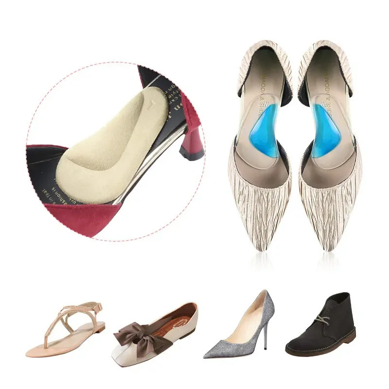 2Pcs/4Pcs Silicone High Heels Arch Support Flat Shoes Insoles Unisex Flatfoot Or