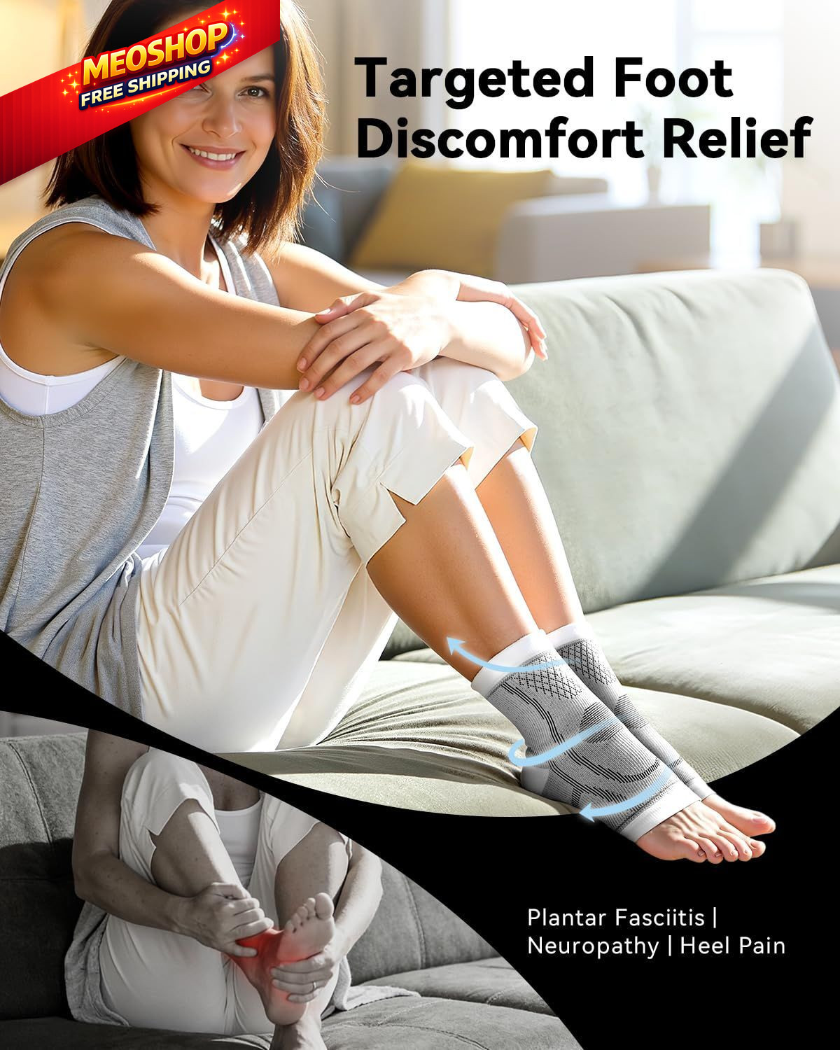 3 Pairs Ankle Brace for Women & Men,[Upgraded Ultra Large, Grey,White,Black