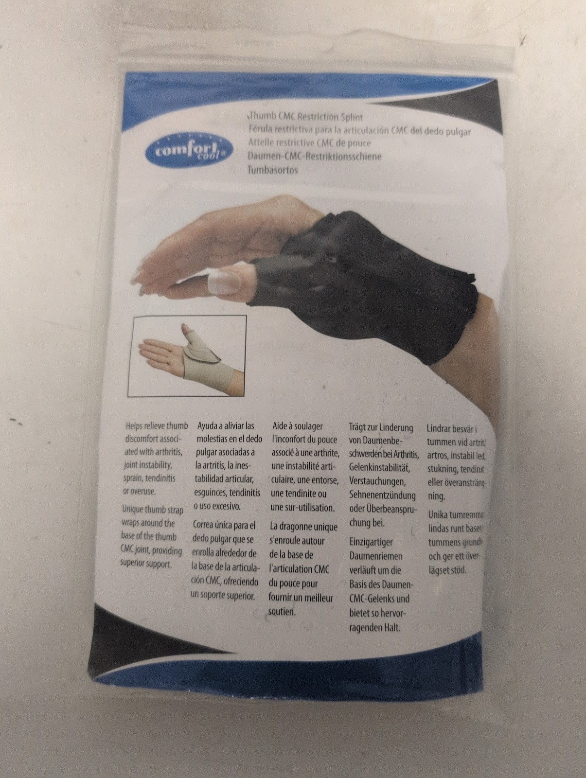 Comfort Cool Thumb CMC Restriction Splint Right Small 6″ to 7″