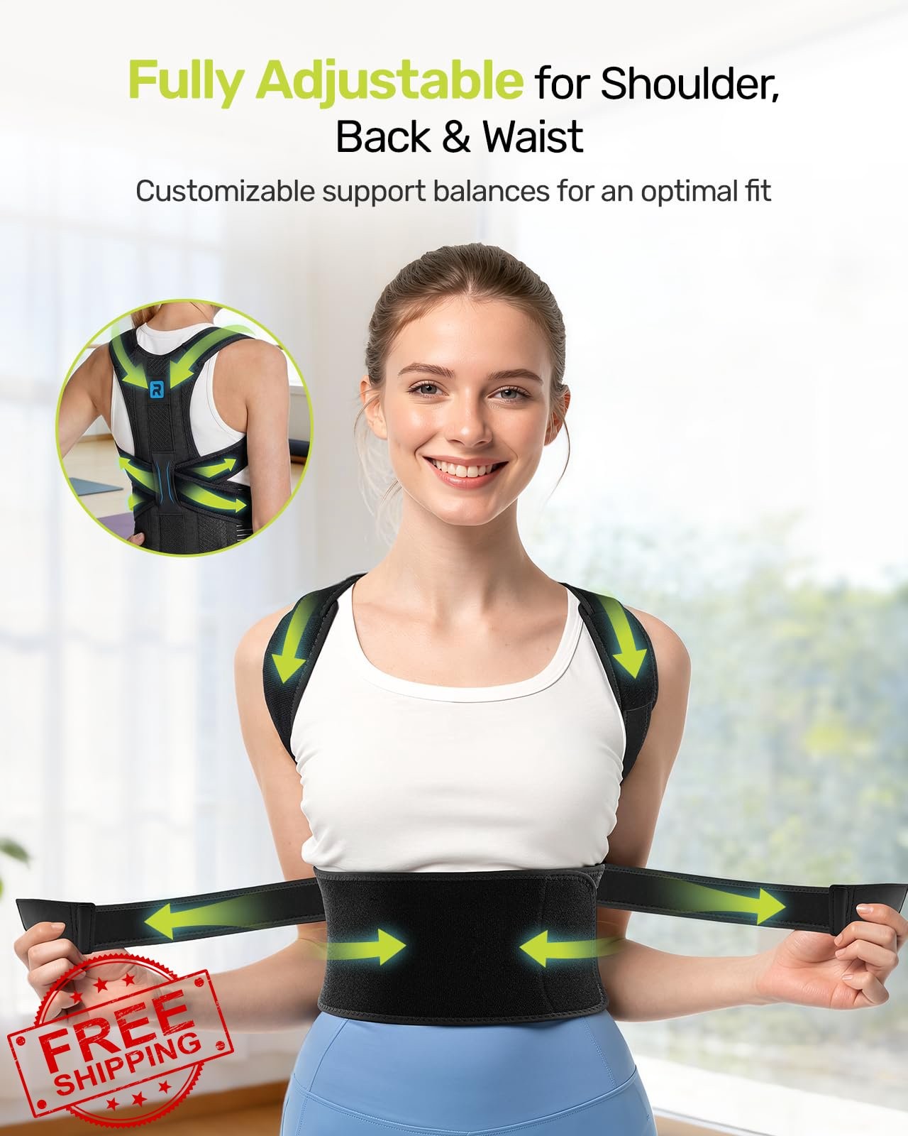 Rakiie Posture Corrector Blue S Back Shoulder Brace