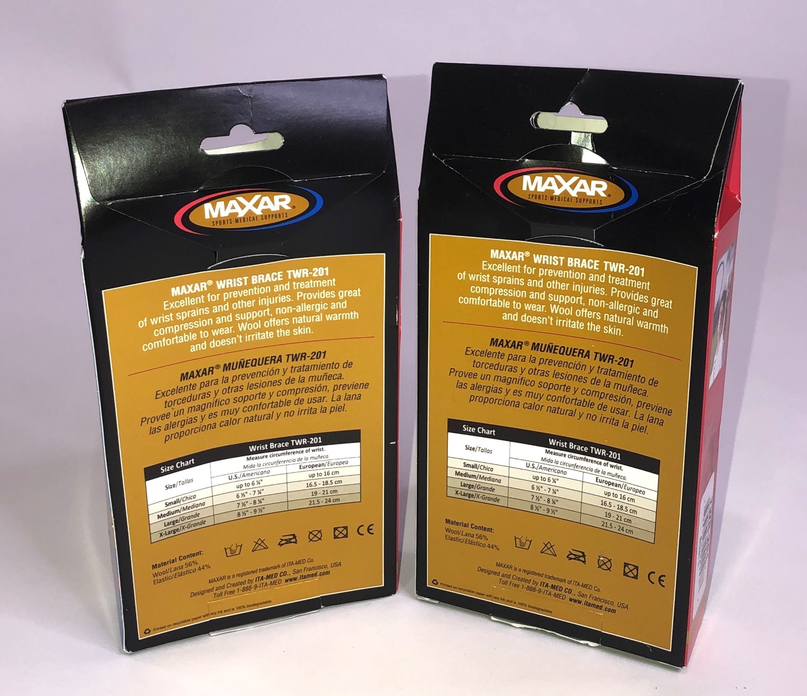 MAXAR Sports Medical Supports WRIST BRACE Size Large LOT of 2 NEW – TWR-201