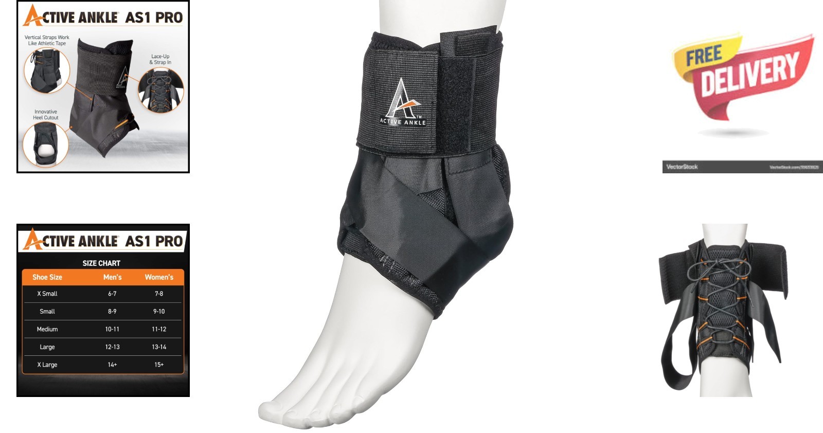 Active Ankle AS1 Pro Lace-Up Brace – Ultimate Support for All Sports, XX-Large