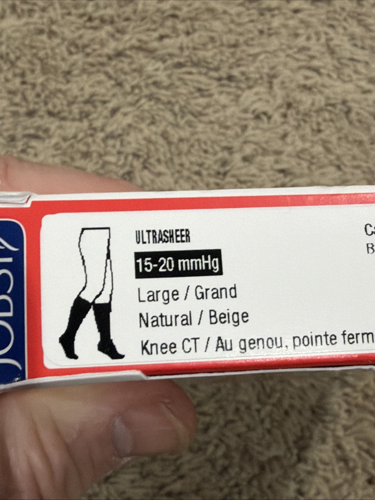 NEW Jobst Ultra Sheer Medical Compression Stockings Below Knee 15-20 mmHg Large