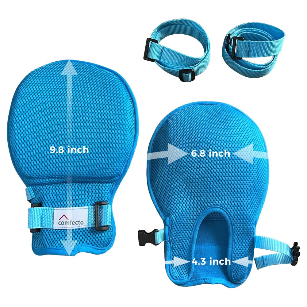 Dementia Gloves for Elderly 2 Pcs, Hand Control Mitts, Medical Restraint Mitts f