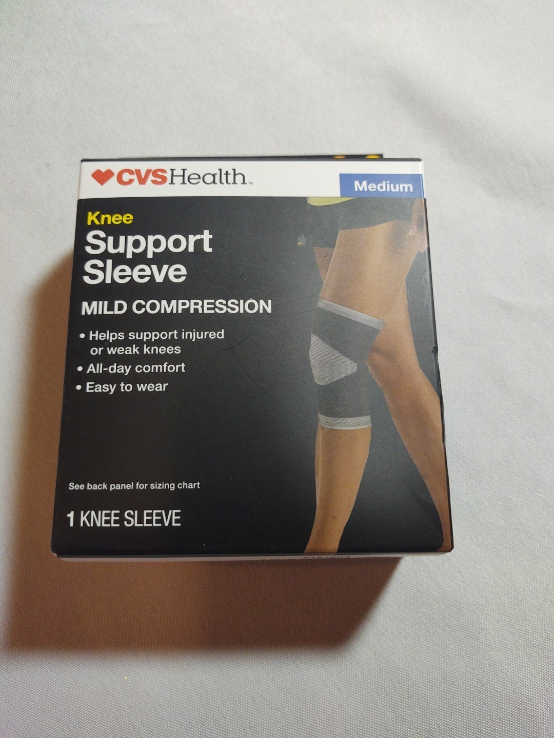 CVS Health Knee Support Sleeve Mild Compression Multicolor Size Medium