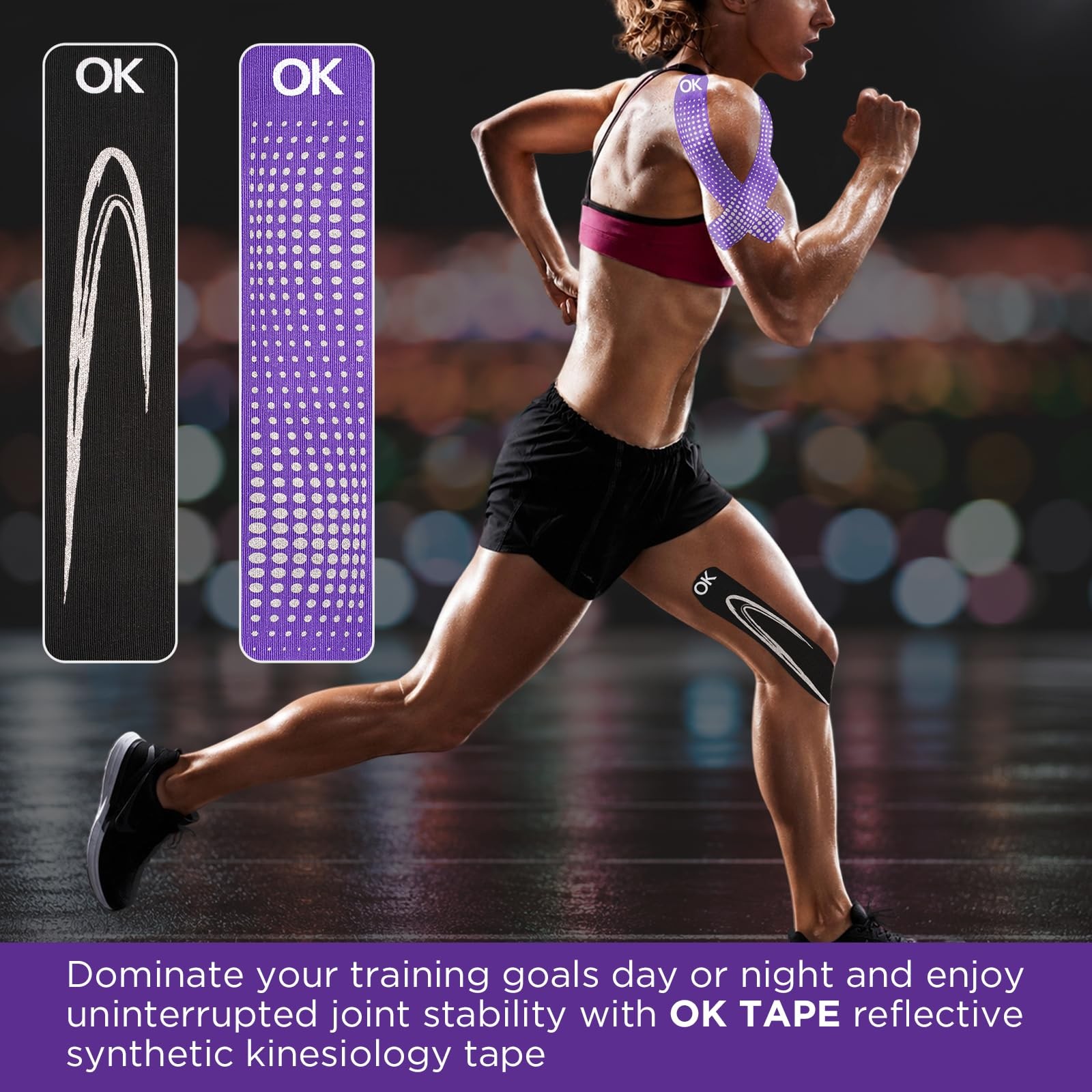 OK TAPE Synthetic Kinesiology Tape, Elastic Physical Therapy Athletic Tape | …