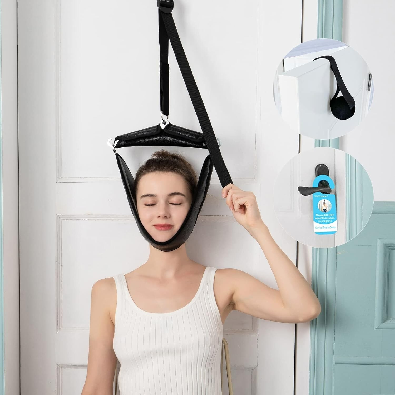 Neck Stretcher Cervical Traction Device for Home Use – Portable Neck Traction…