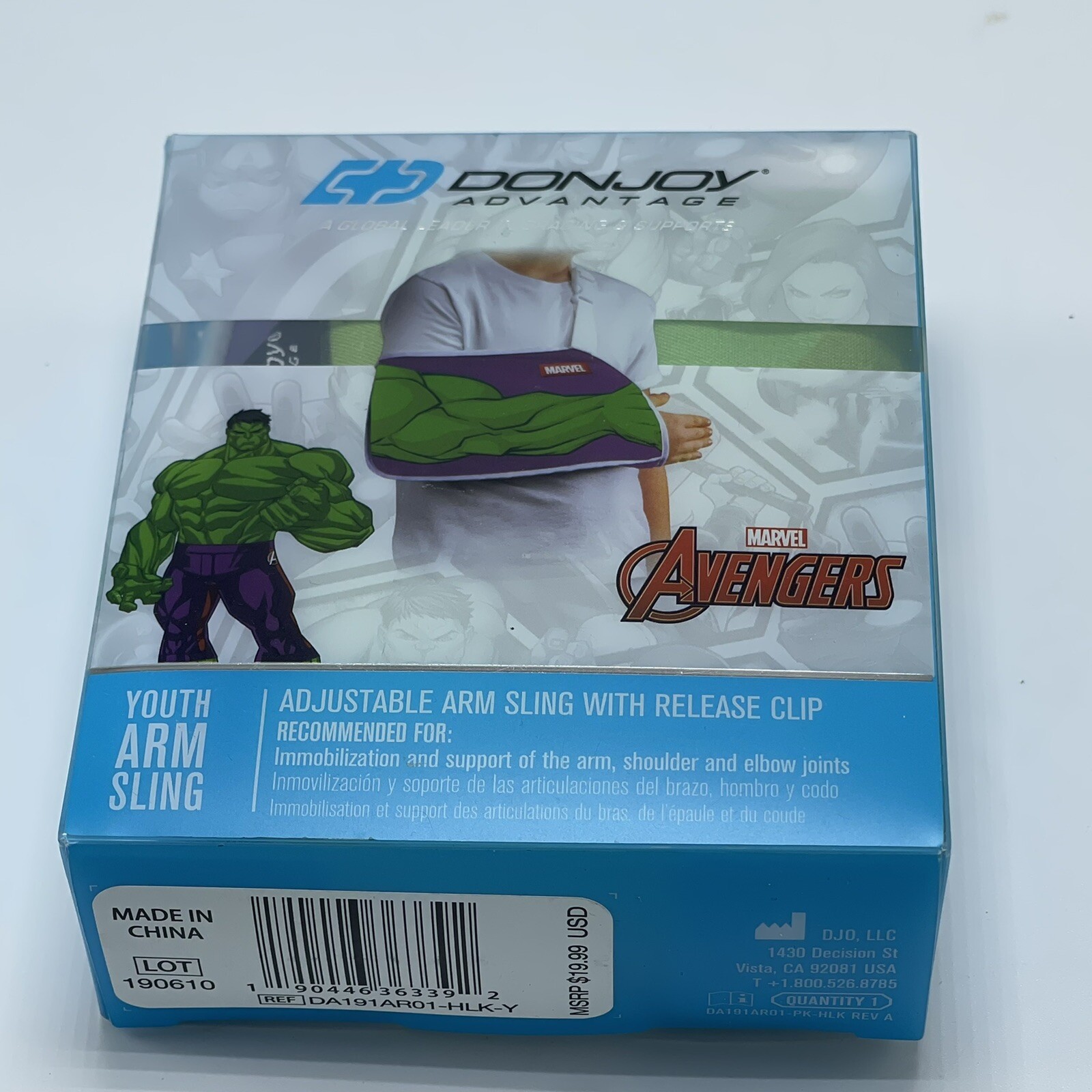 Donjoy Advantage Youth Arm Sling Marvel Hulk