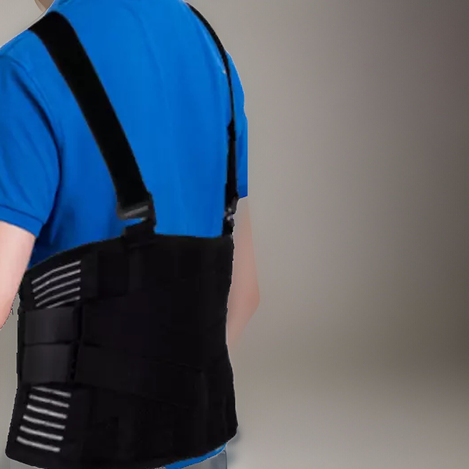 Work Back Support Belt 2 Removable Suspender Straps Back Posture Protector S/M