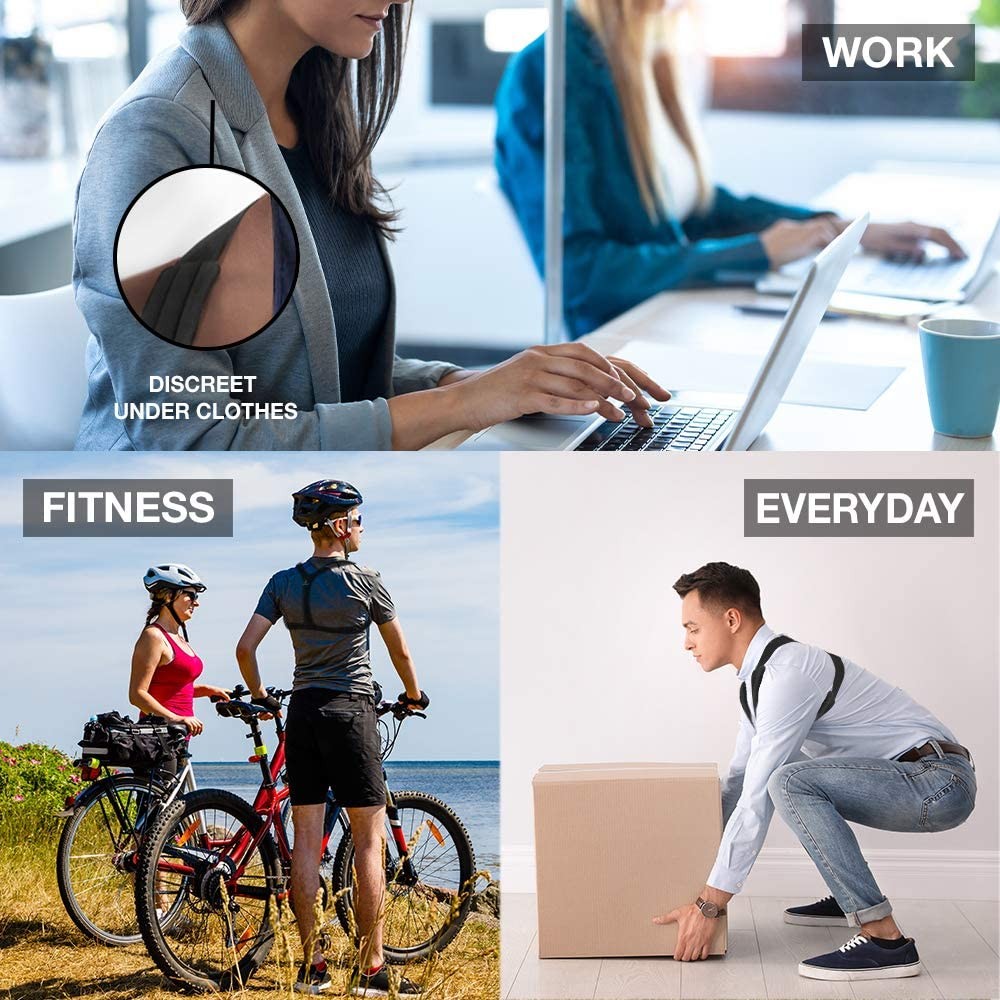 Mueller Adjustable Posture Support: Moderate Support / One Size Fits Most Black