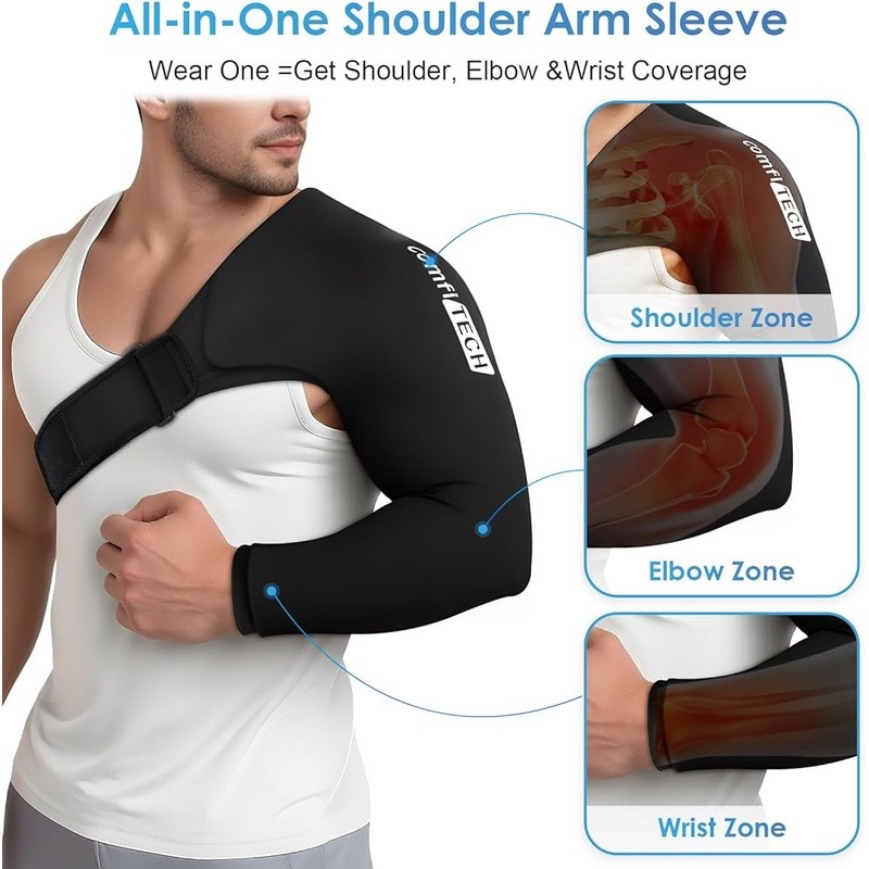 Shoulder Elbow Wrist Ice Compression Sleeve Arm Wrap Athletes Sports Recovery US