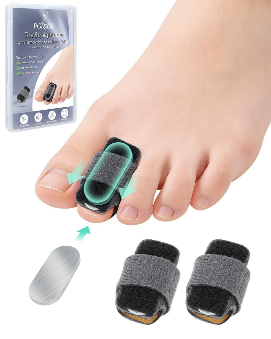 Hammer Toe Corrector Pack, Adjustable Steel Splints for Women Men, Curled Bent