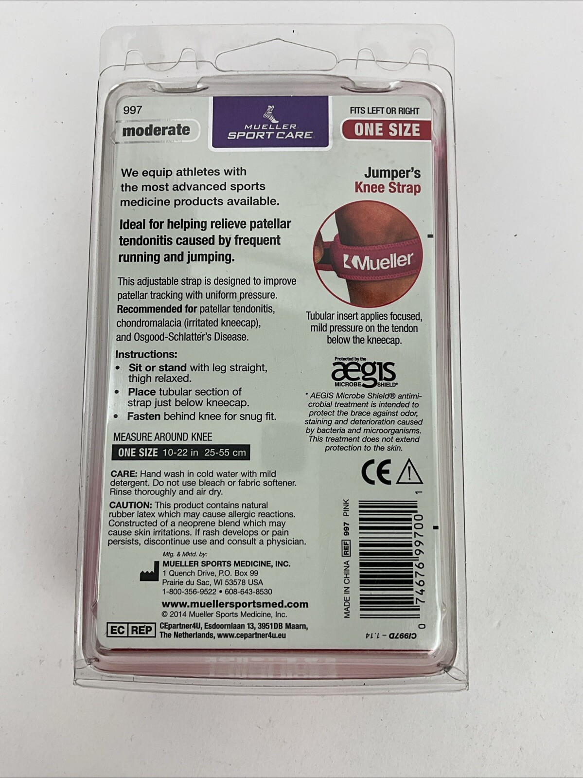 Mueller Jumper’s Knee Strap Moderate One Size Fits Left or Right New