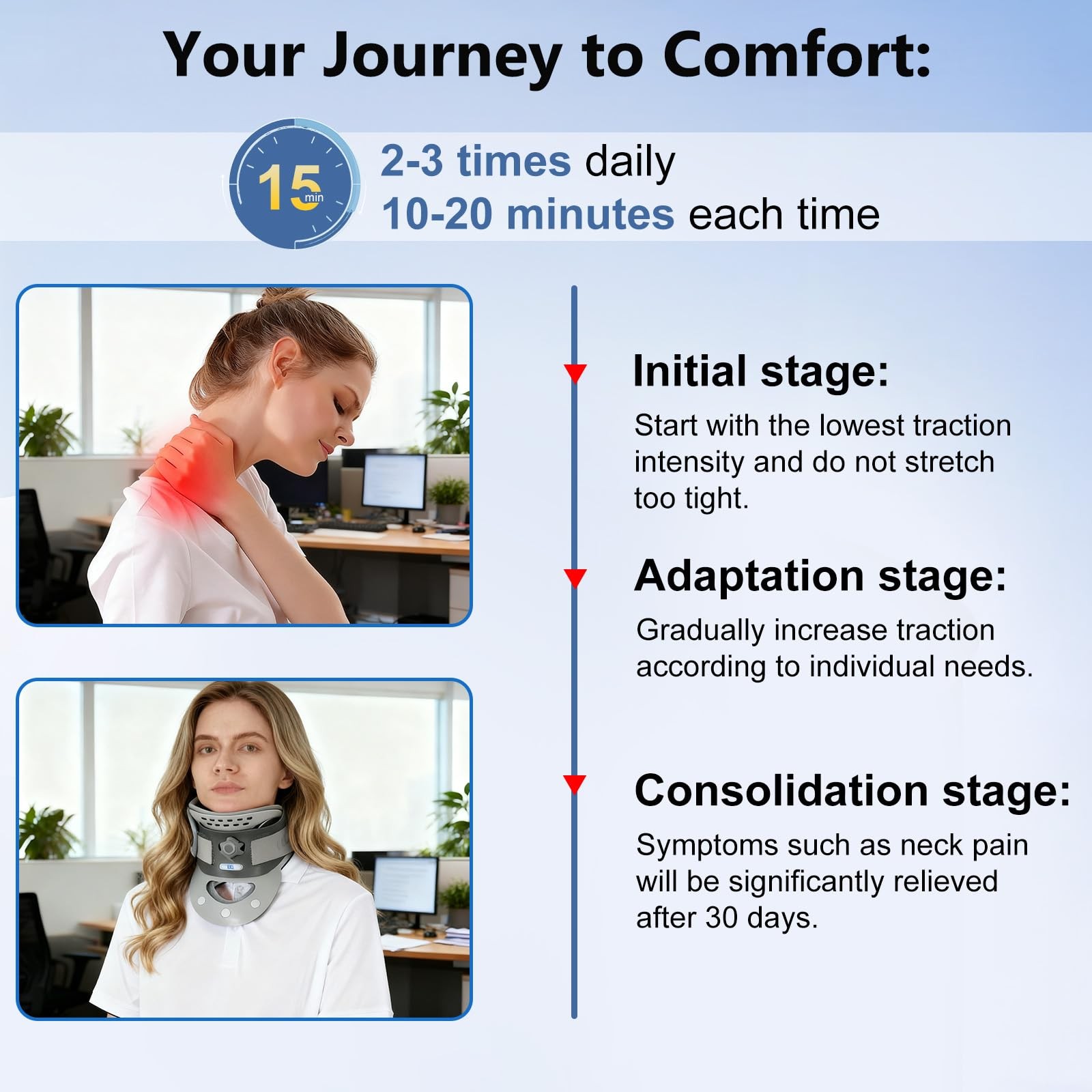 Cervical Traction Device, Neck Stretcher Cervical Traction, Adjustable Neck B…