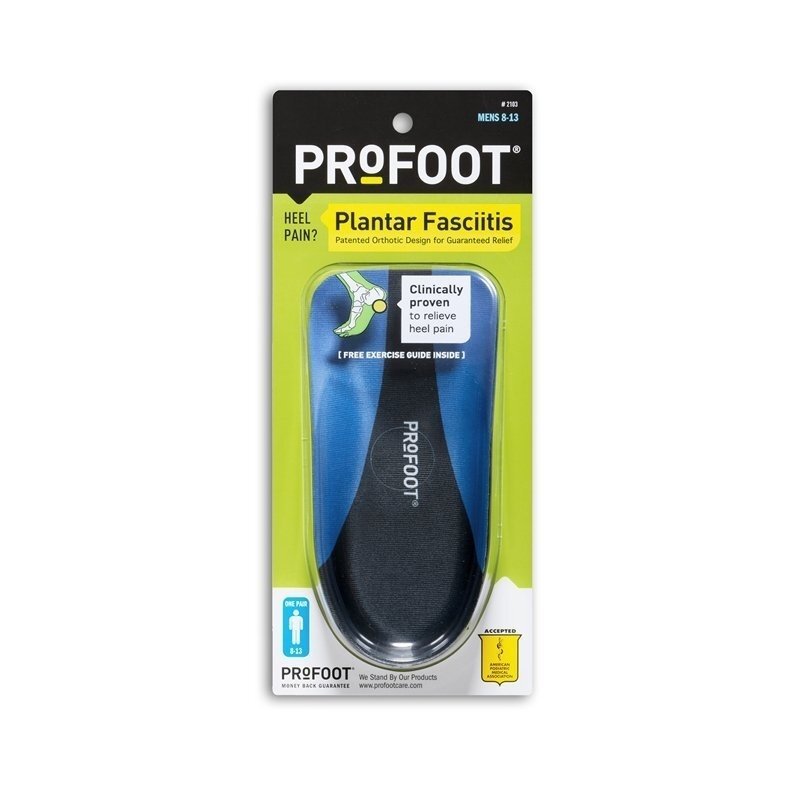 ProFoot Plantar Fasciitis Heel Insert Patented Orthotic Design Men’s 8-13 1 Pair