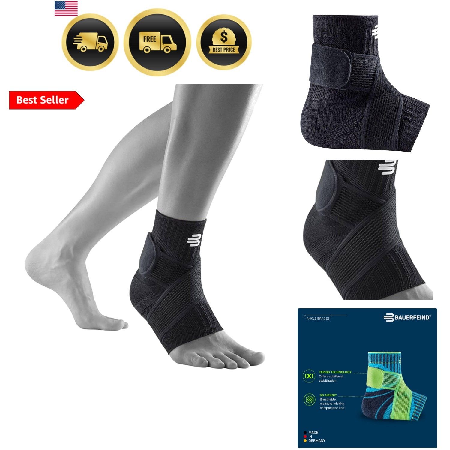 Sports Ankle Support – Ankle Brace for Stabilization & Protection – Figure-8 …