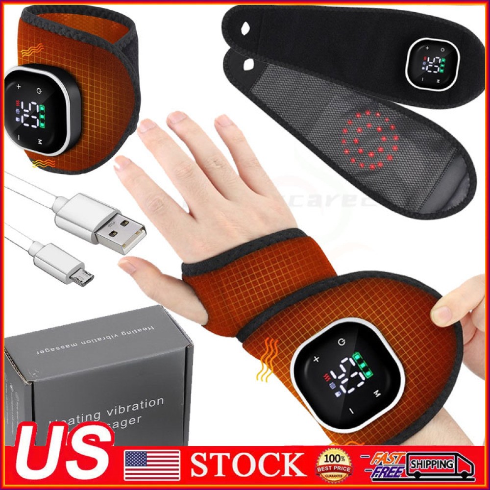 Cordless Hand Wrist Massager Pain Relief with 5 Heating Levels 3 Vibration Modes