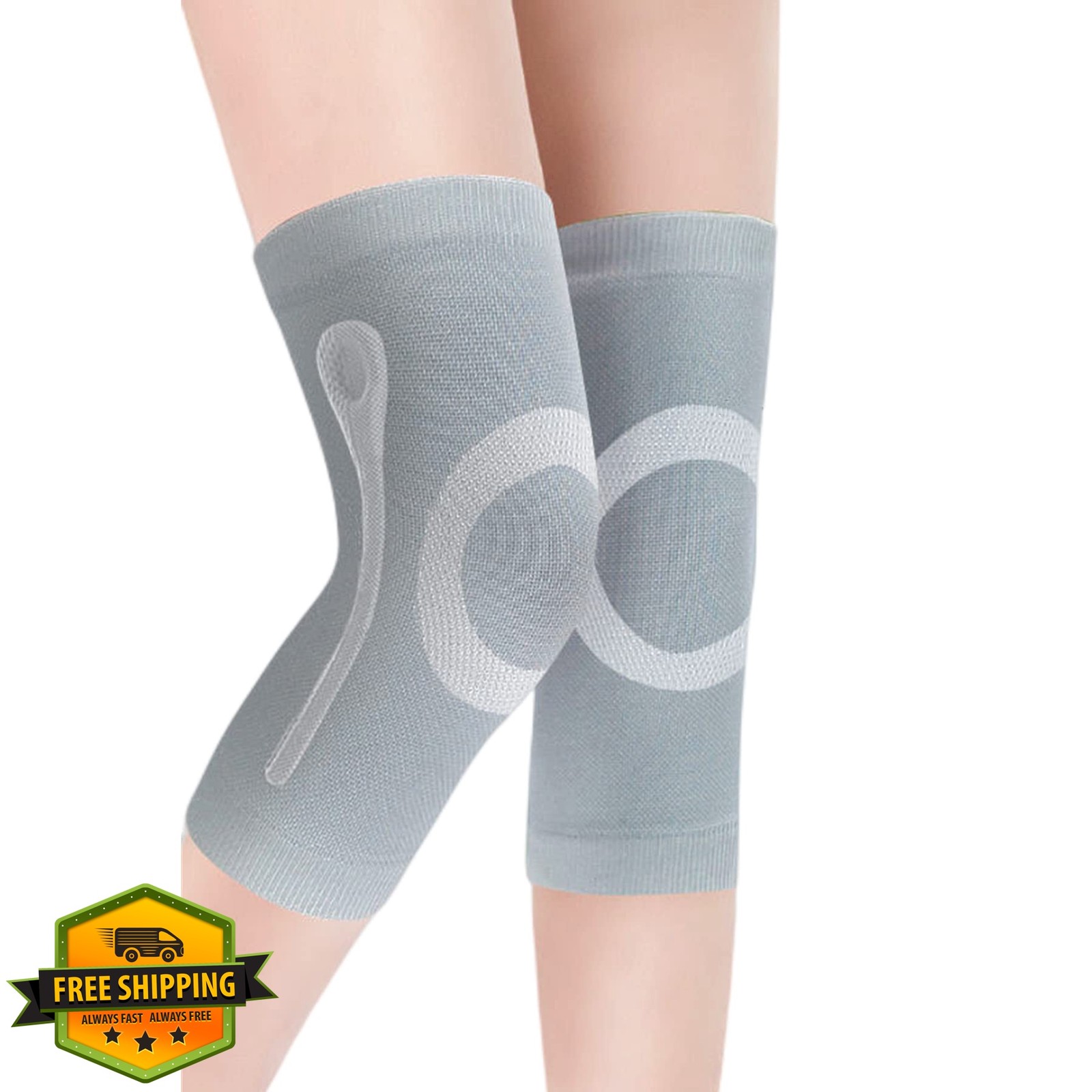 JUMISEE Large X Gray Silicone Gel Knee Sleeves