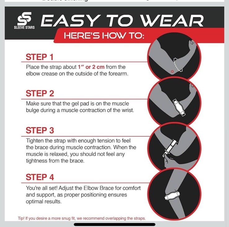 Sleeve Stars Tennis Elbow Brace for Women – Adjustable Tennis Elbow Strap, Go…