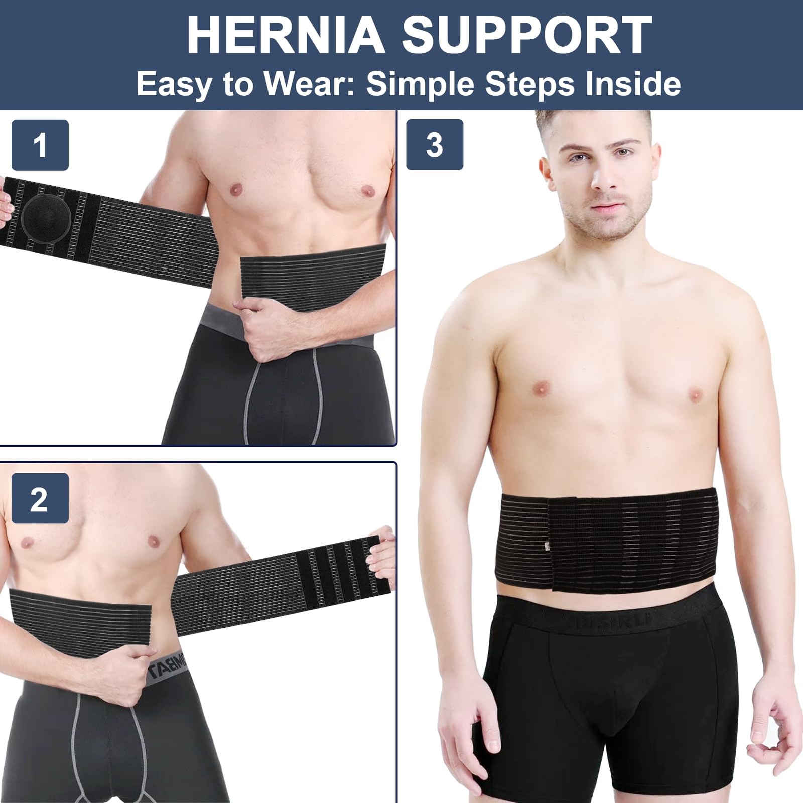 Umbilical Hernia Belt for Men & Women, Abdominal Support Binder with Hernia