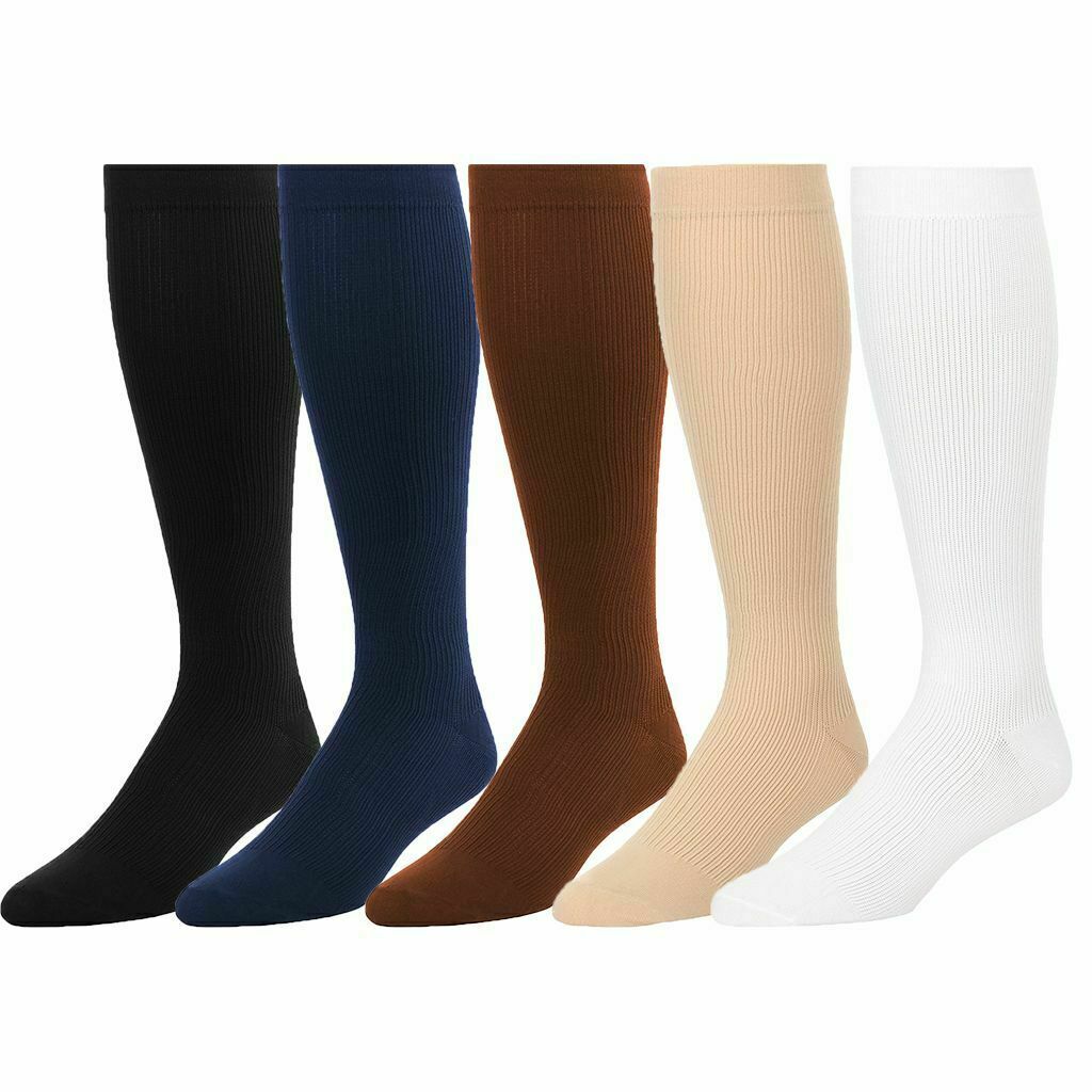 Diabetic Supportive Compression Socks for Women Men 15-20mmHg Stockings 3/6 Pair